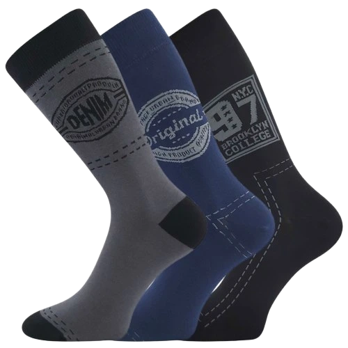 Ponožky pánské slabé KUBA mix tmavé