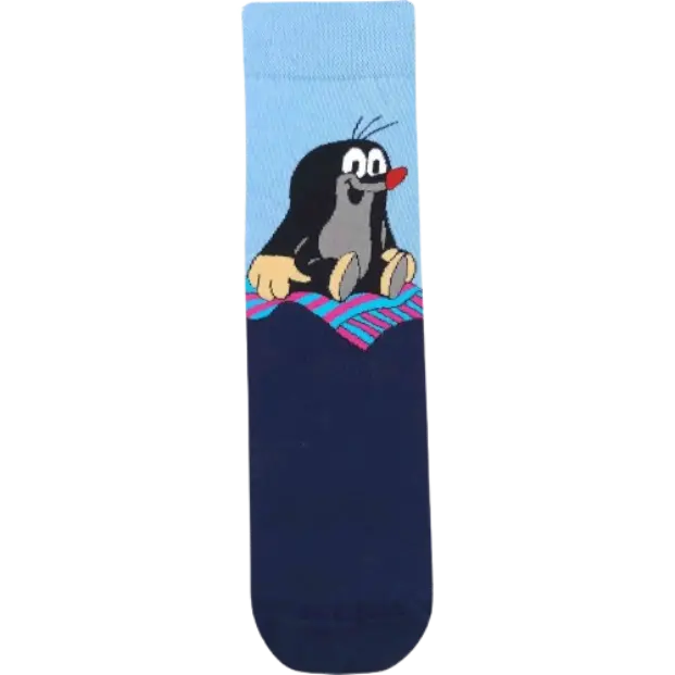 Ponožky společenské KR 211 s obrázkem Krtka TMAVĚ MODRÉ